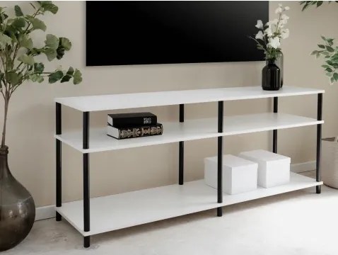 Široký regál/TV stolík Theo, biely%