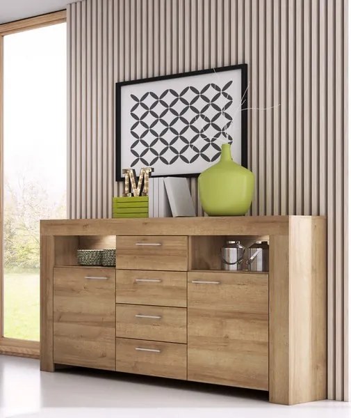 Široká komoda Sky, dub riviera