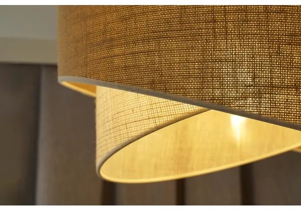 Duolla - Prisadený luster YUTE CELLO 1xE27/15W/230V pr. 45 cm hnedá/šedá