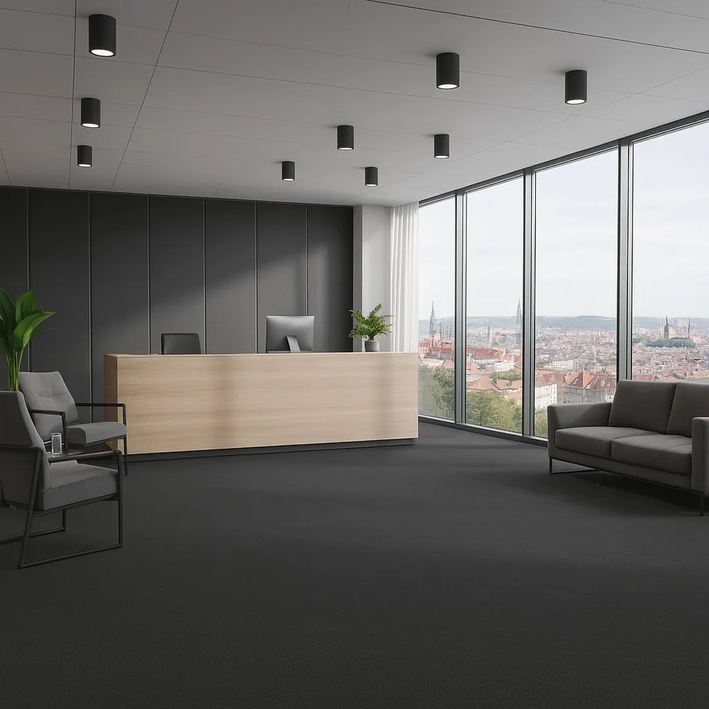 Lentex, AKCIA: 110x530 cm PVC podlaha - lino Flexar PUR 603-04 čierna, šíře, čierna, bez podkladu, kancelária