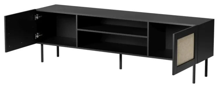 TV stolek Juta 180 cm černý/hnědý