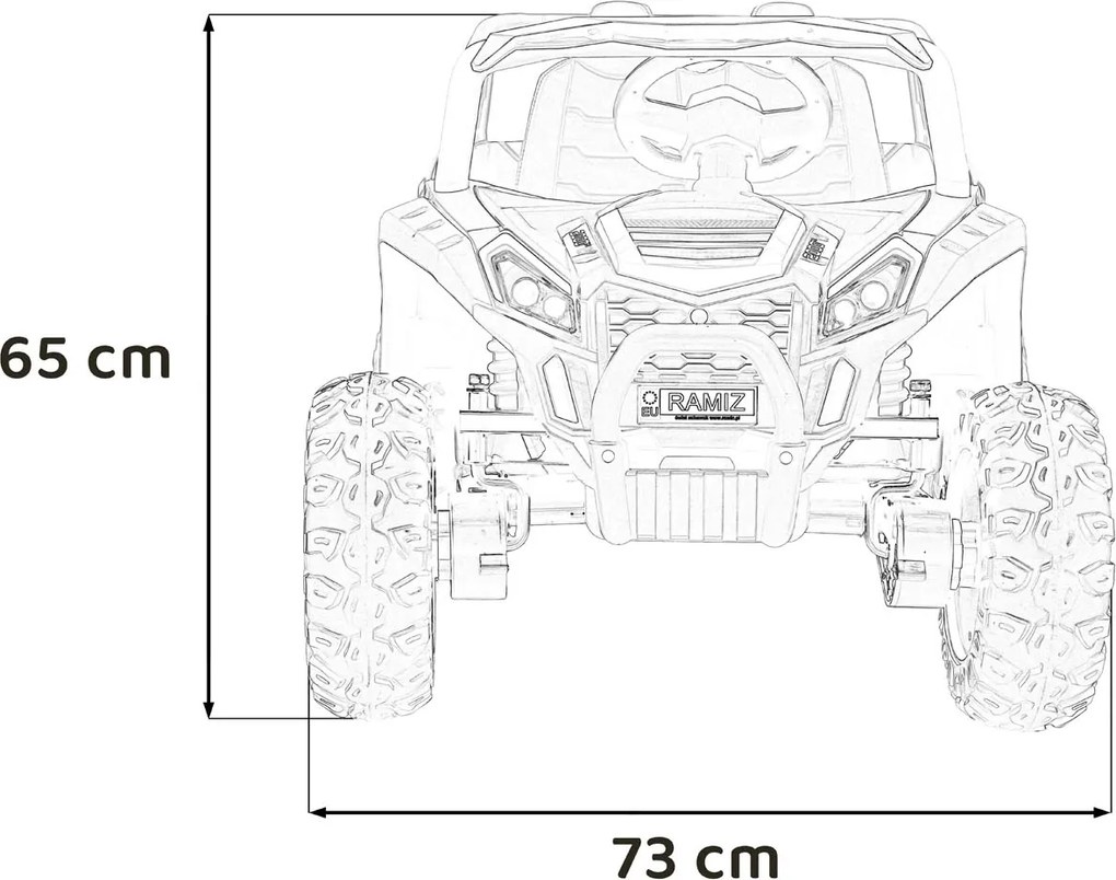 Ramiz Elektrická bugina UTV 2000M Racing biela + MP3 zvuky a svetlá + diaľkové ovládanie + pomalý štart