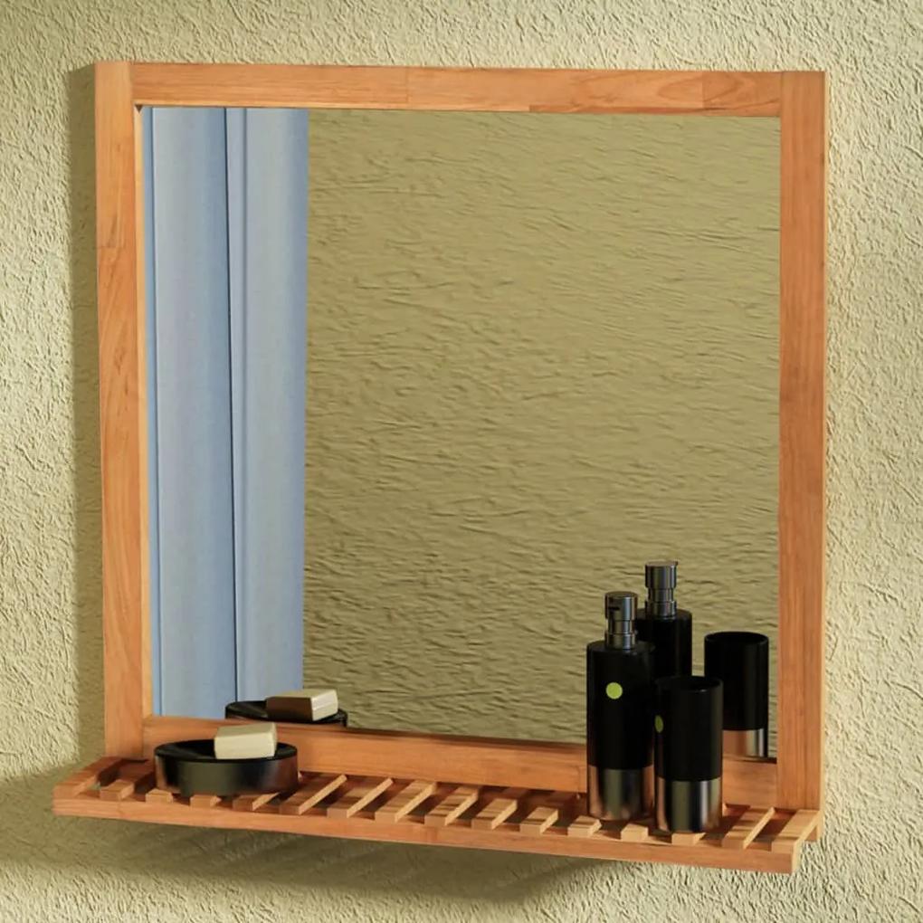 vidaXL Zrkadlo do kúpeľne, masívne orechové drevo, 60x63 cm | BIANO