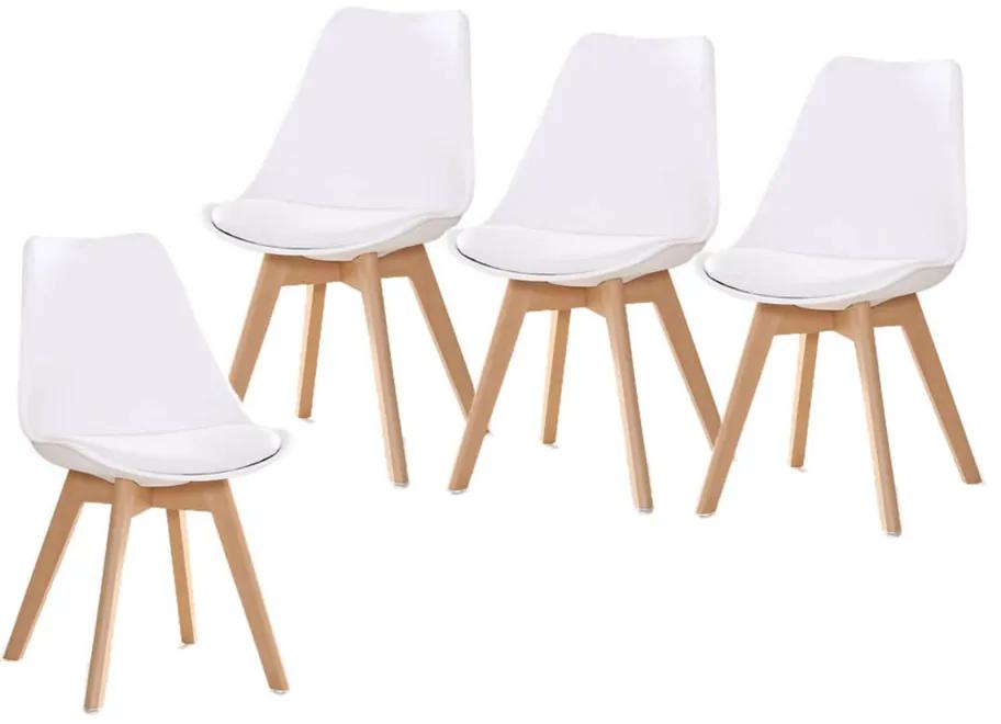 Jedálenské stoličky SCANDI biele 4 ks - škandinávsky štýl | BIANO
