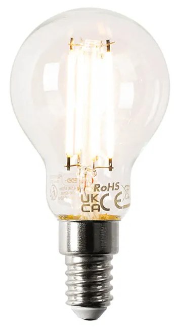 Inteligentná stojaca lampa oceľ s sivým tienidlom vrátane Wifi A60 a E14 - Retro