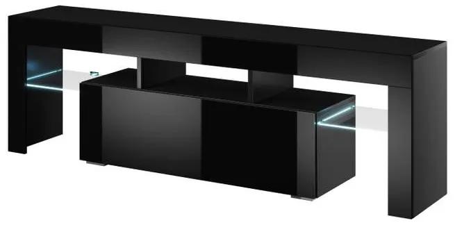 Televízny stolík Cama TORO 138 čierny mat/čierny vysoký lesk/čierny vysoký lesk