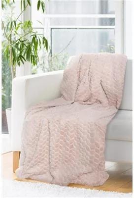 DomTextilu Kvalitná hrubá deka prehoz v púdrovo ružovej farbe Šírka: 150 cm | Dĺžka: 200 cm 29097-158364