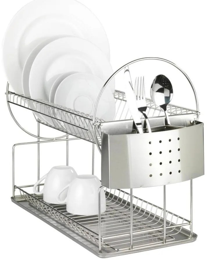 WENKO 2329100 - Odkvapávač riadu DUO 21x33 cm nerez/strieborná