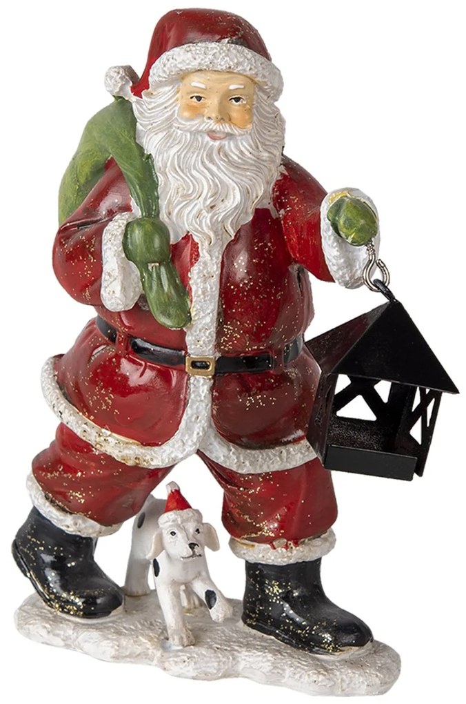 Dekoratívne soška Santy so psom - 11 * 6 * 15 cm