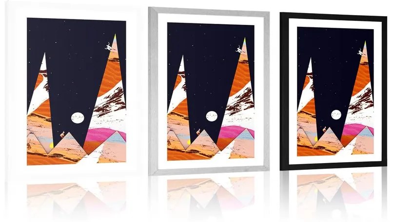 Plagát s paspartou pyramídy blízkeho východu - 60x90 white