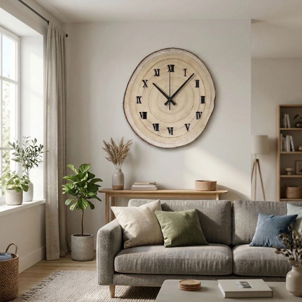 Nástenné hodiny z prierezu kmeňa | KORO: Amber - 3072 26-29 cm 4812-115559 KOR005