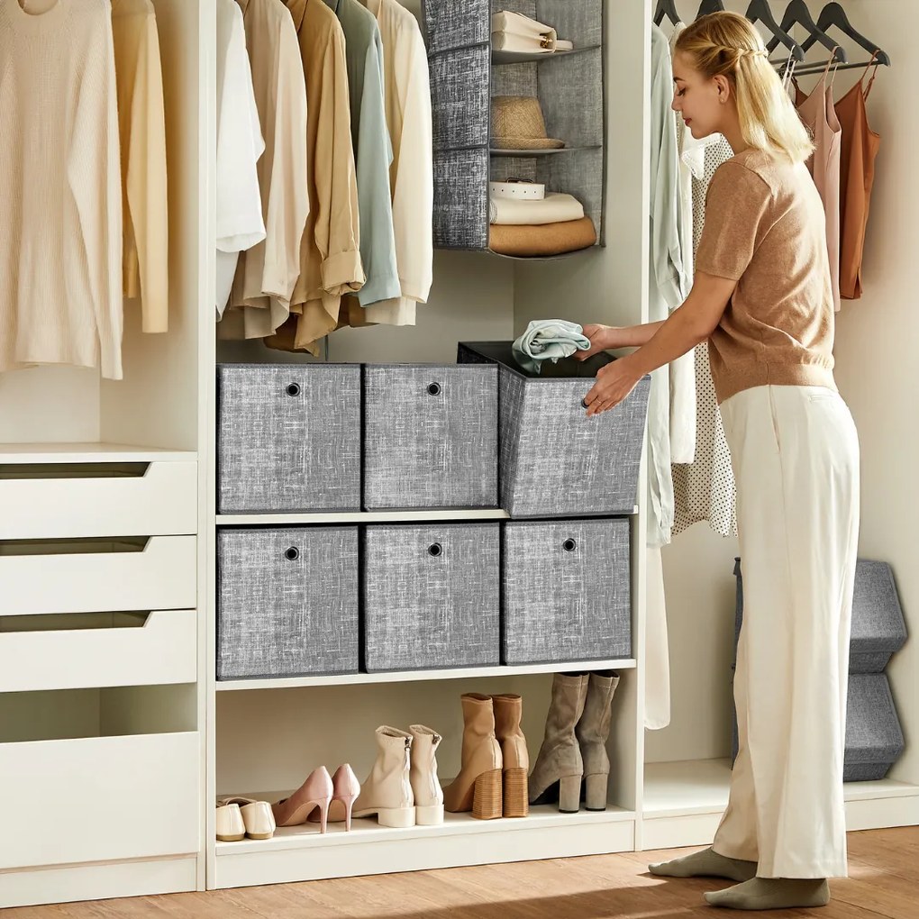 Úložné boxy GARY 6ks,30x30x30cm, šedá Jurhan