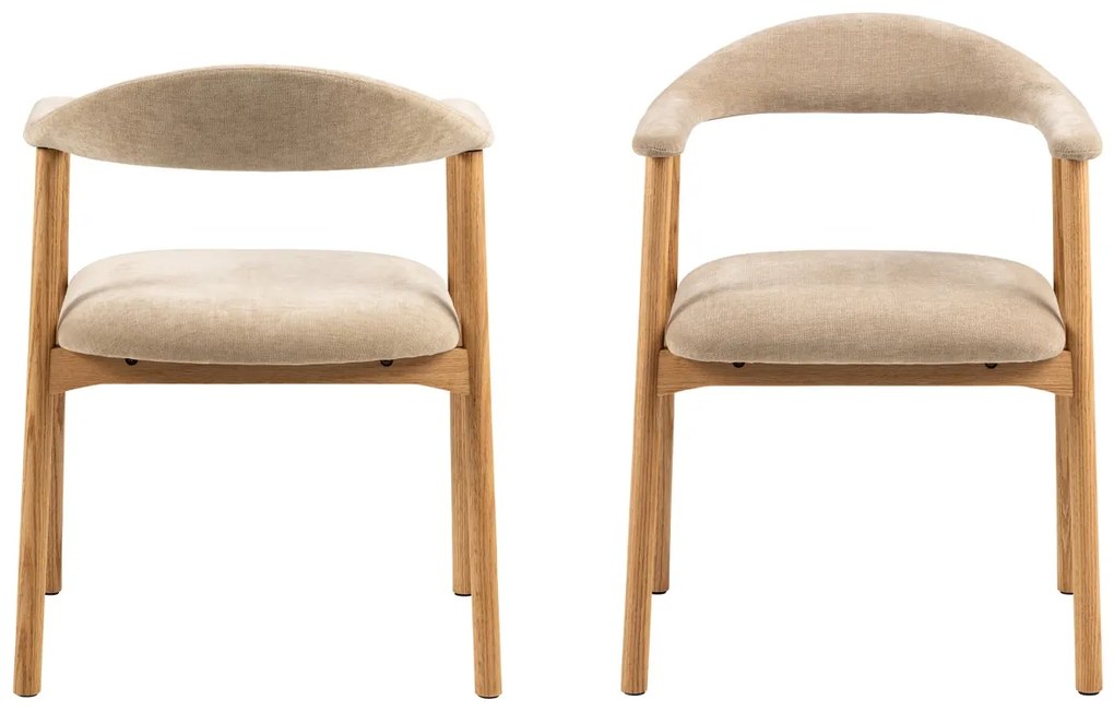 Jídelní židle Addi z masivu béžová/dub přírodní