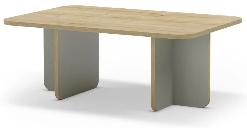 Svetlozelený/v prírodnej farbe konferenčný stolík s doskou v dubovom dekore 56x100 cm Hillary – Marckeric