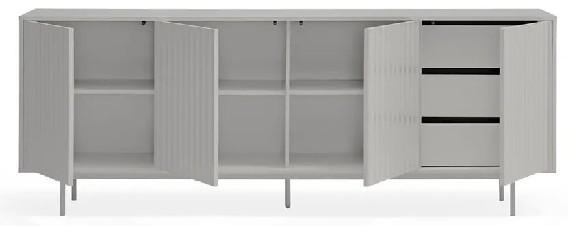 Sivá nízka komoda 211x80 cm Sierra – Teulat
