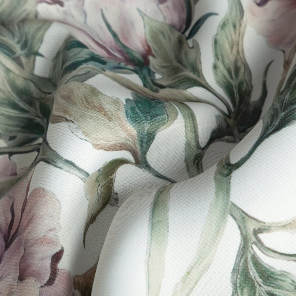 ZÁVES NA KRÚŽKOCH BEVERLY1 140X250 CM KVETY