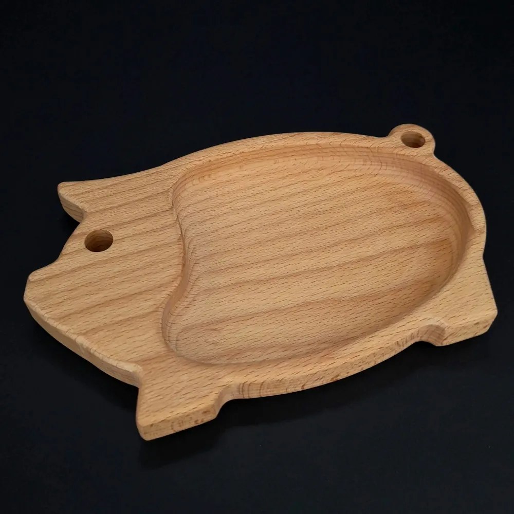 AMADEA Drevená miska v tvare ošípanej, masívne drevo, rozmer 20x12,50x2 cm