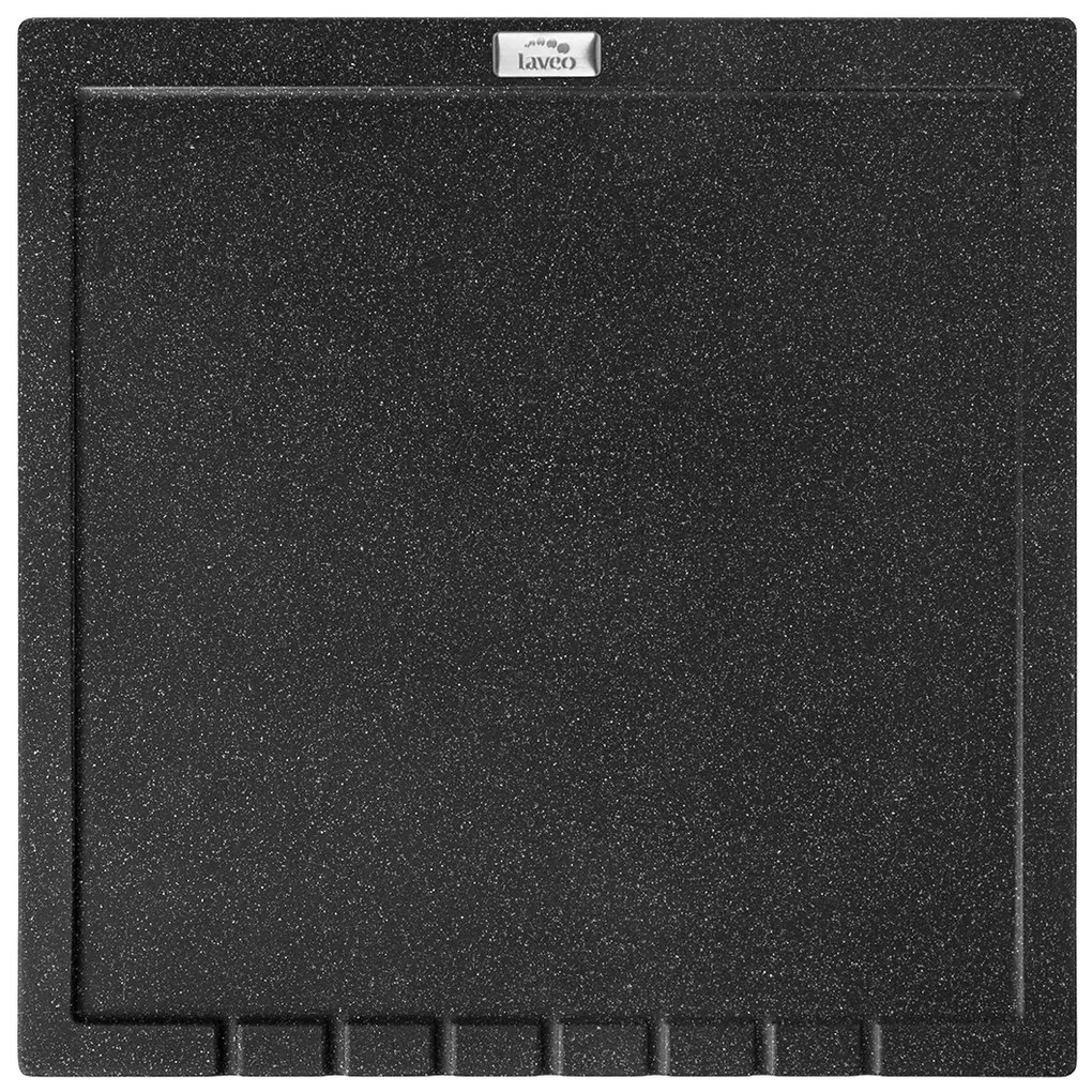 Laveo Halvo, granitový odkvapkávač 350x350x25 mm, čierna, LAV-OBA_701T