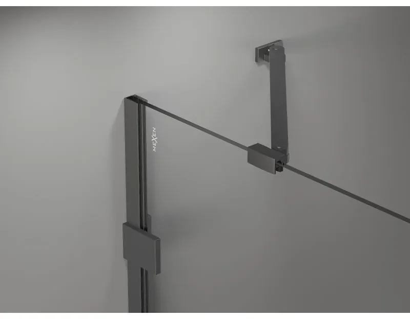 Mexen Lunar Duo, výklopný sprchový kút 115 x 80 cm, 8mm číre sklo, grafitový profil, 834-115L-080P-95-00