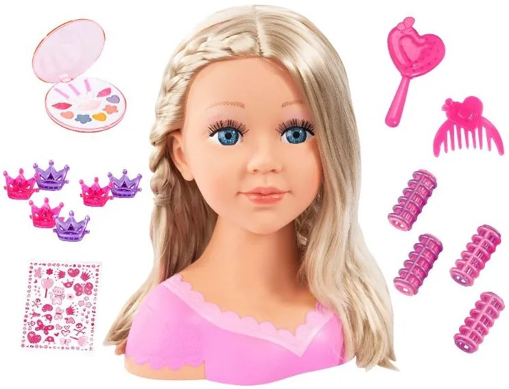 Bayer Design Hlava bábiky Charlene Super Model na česanie a líčenie (blond)  (100396275)