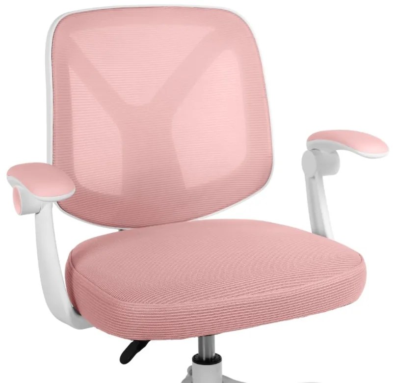 Detská otočná stolička Neoseat JUNI 010 s podnožou — látka, ružová