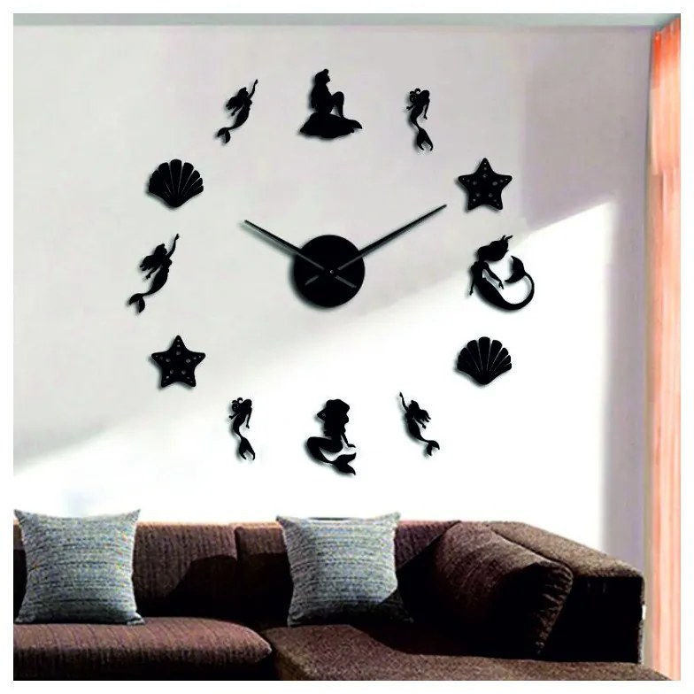 Zrkadlové nástenné hodiny fantázia morská panna l SENTOP 12S068