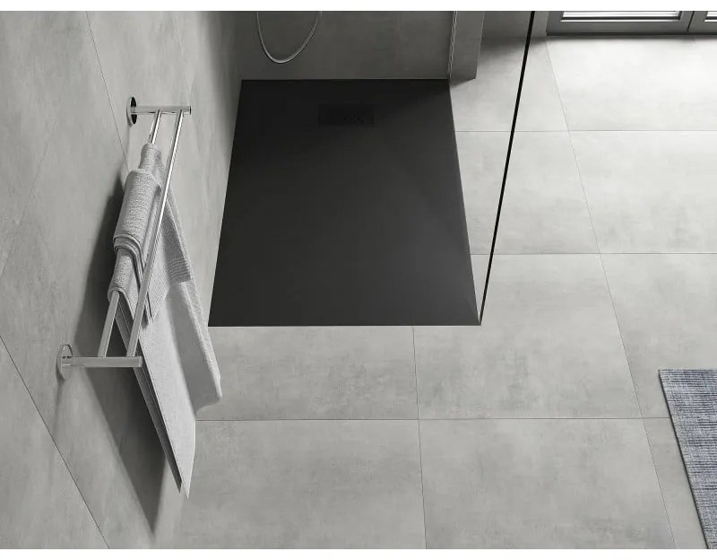 Mexen Hugo, obdĺžniková sprchová vanička SMC 130 x 90 cm, čierna, čierna krytka, 42709013-B