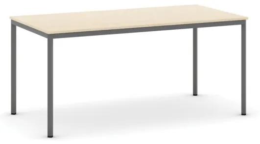Jedálenský stôl, 1600 x 800 mm, doska breza, podnož tm. sivá
