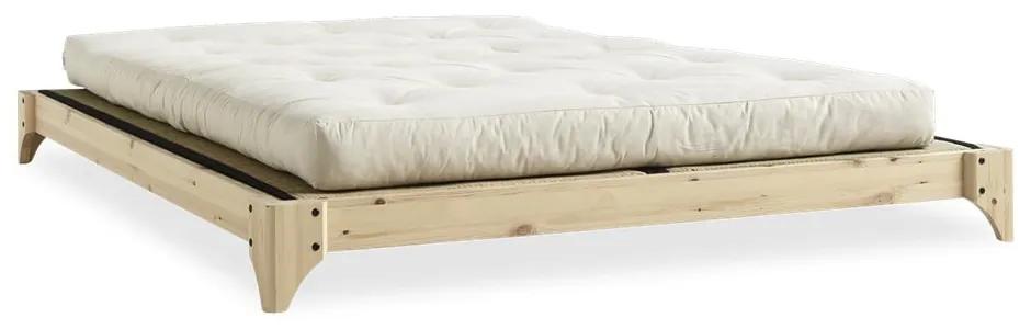 Dvojlôžková posteľ z borovicového dreva s matracom a tatami Karup Design Elan Comfort Mat Natural/Natural, 160 × 200 cm