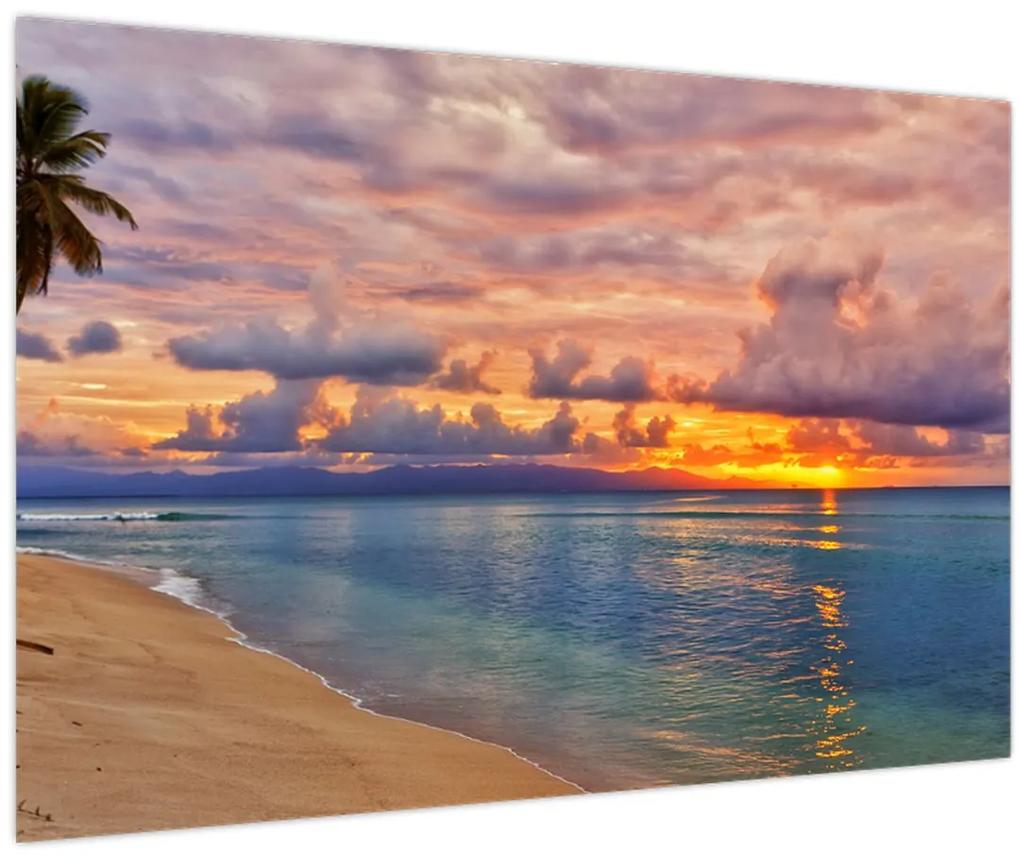 Obraz - Západ slnka na pláži (90x60 cm)