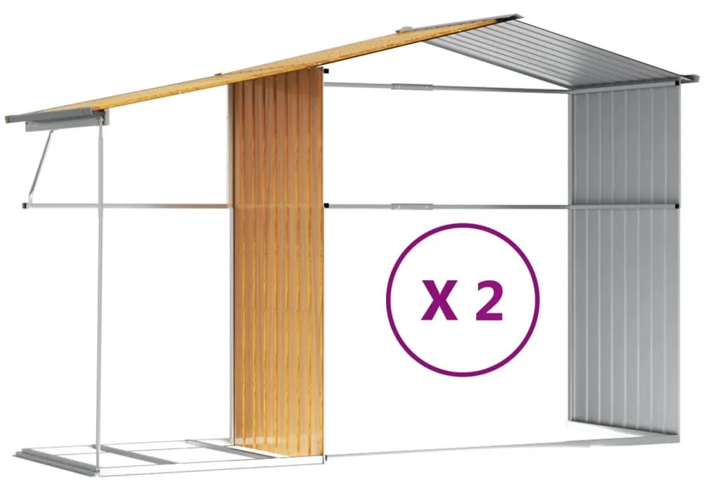 Záhradná kôlňa bledohnedá 277x279x179 cm pozinkovaná oceľ