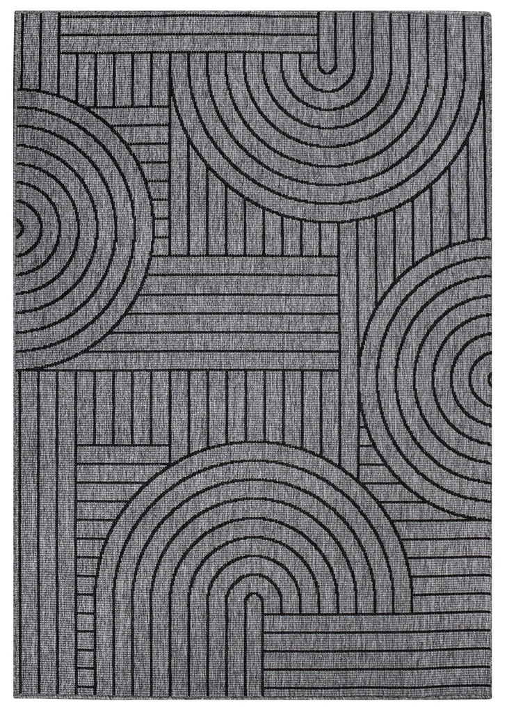 Dekorstudio Obojstranný koberec na terasu DuoRug 5842 - antracitový Rozmer koberca: 200x290cm