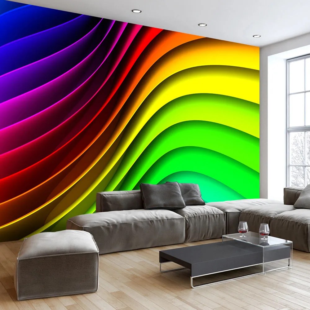 Artgeist Fototapeta - Rainbow Waves Veľkosť: 100x70, Verzia: Standard