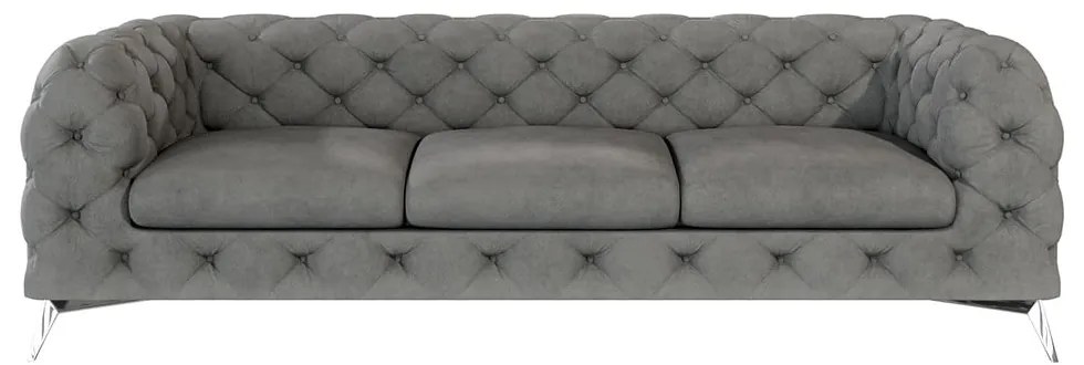 Sivá zamatová pohovka 243 cm Chelsea – Ropez