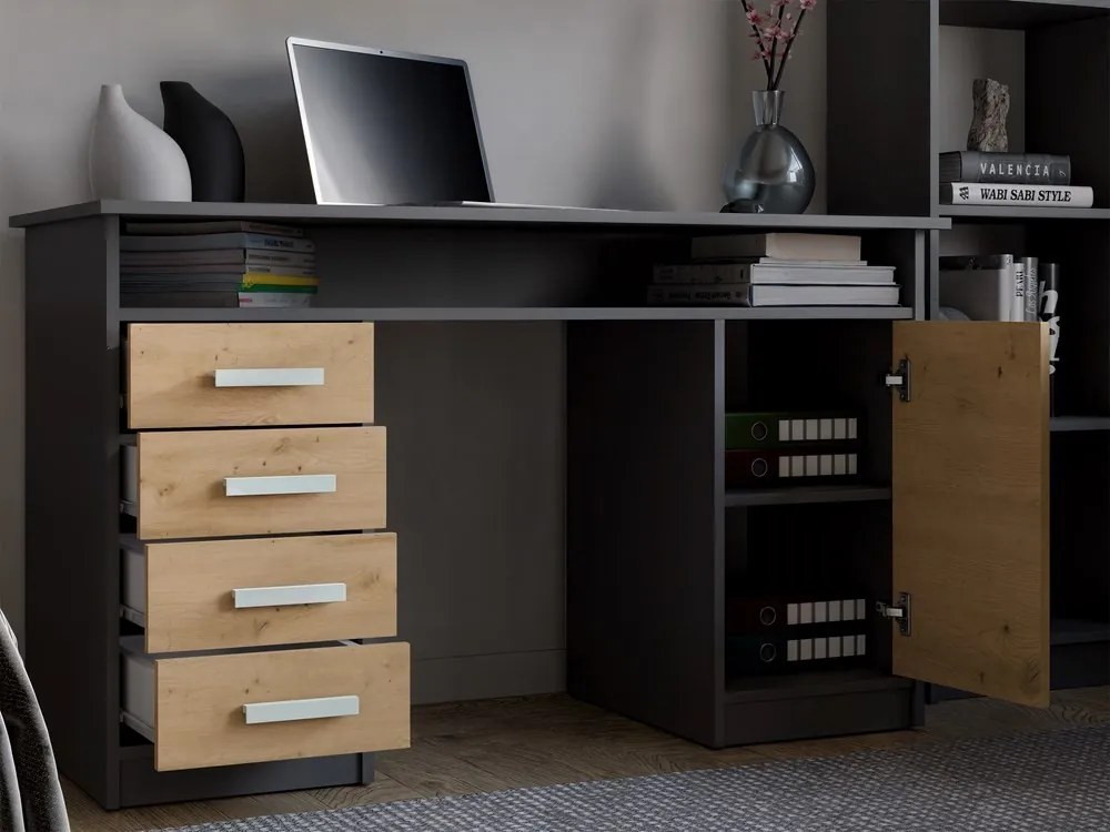Písací stôl ADA 125 cm dub Artisan/antracitový