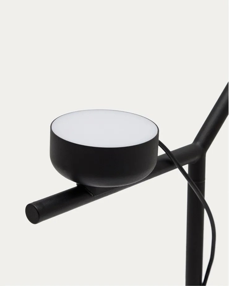 Čierna kovová LED stmievateľná stolová lampa (výška 61,5 cm) Orey – Kave Home