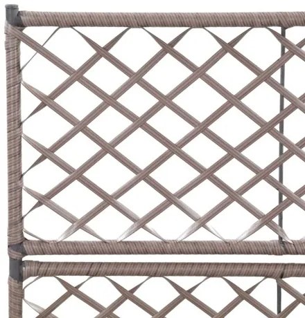 vidaXL Kvetináč s mriežkou, 2 nádoby 58x30x107 cm, polyratan, hnedý-