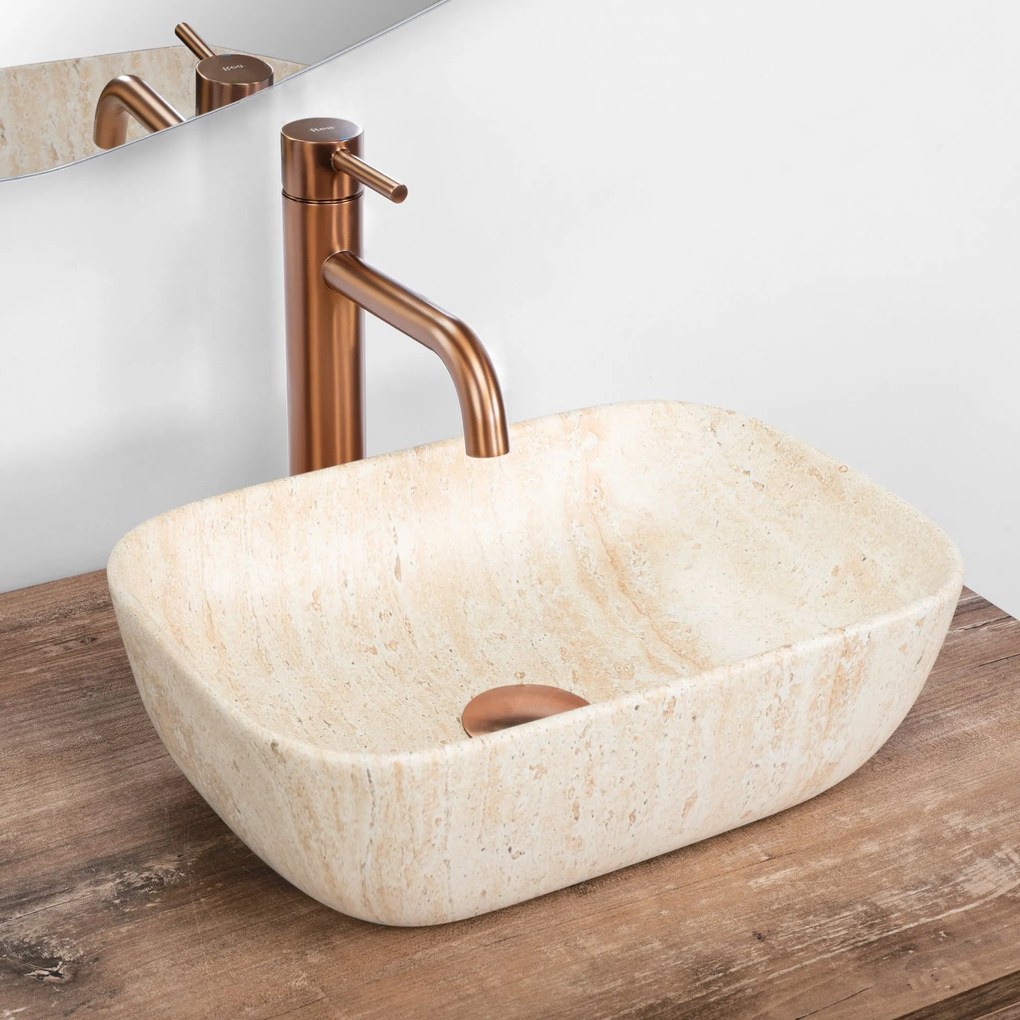 Rea Belinda Mini, umývadlo na dosku 360 x 255 x 115 cm, imitácia kameňa matná, REA-U4700