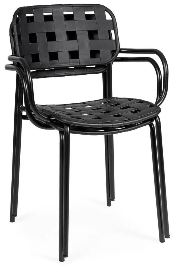 Čierne kovové záhradné stoličky v súprave 4 ks Clover – Bizzotto