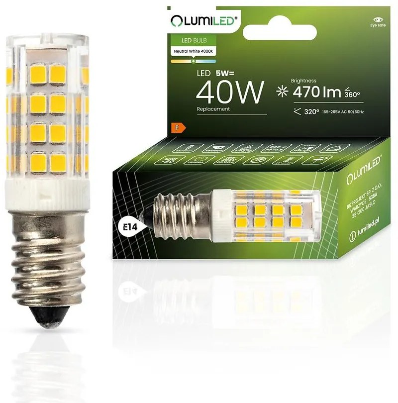 Žiarovka E14 T25 chladnička 2835 51D 5W 470LM NB