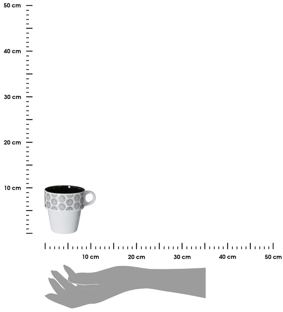 Keramický hrnček so stojanom Ethnik 260 ml sada 6ks