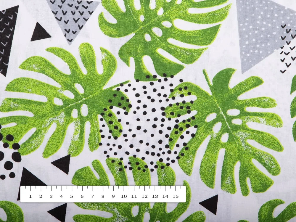 Biante Bavlnené prestieranie na stôl Sandra SA-175 Zelené listy Monstera 35x45 cm