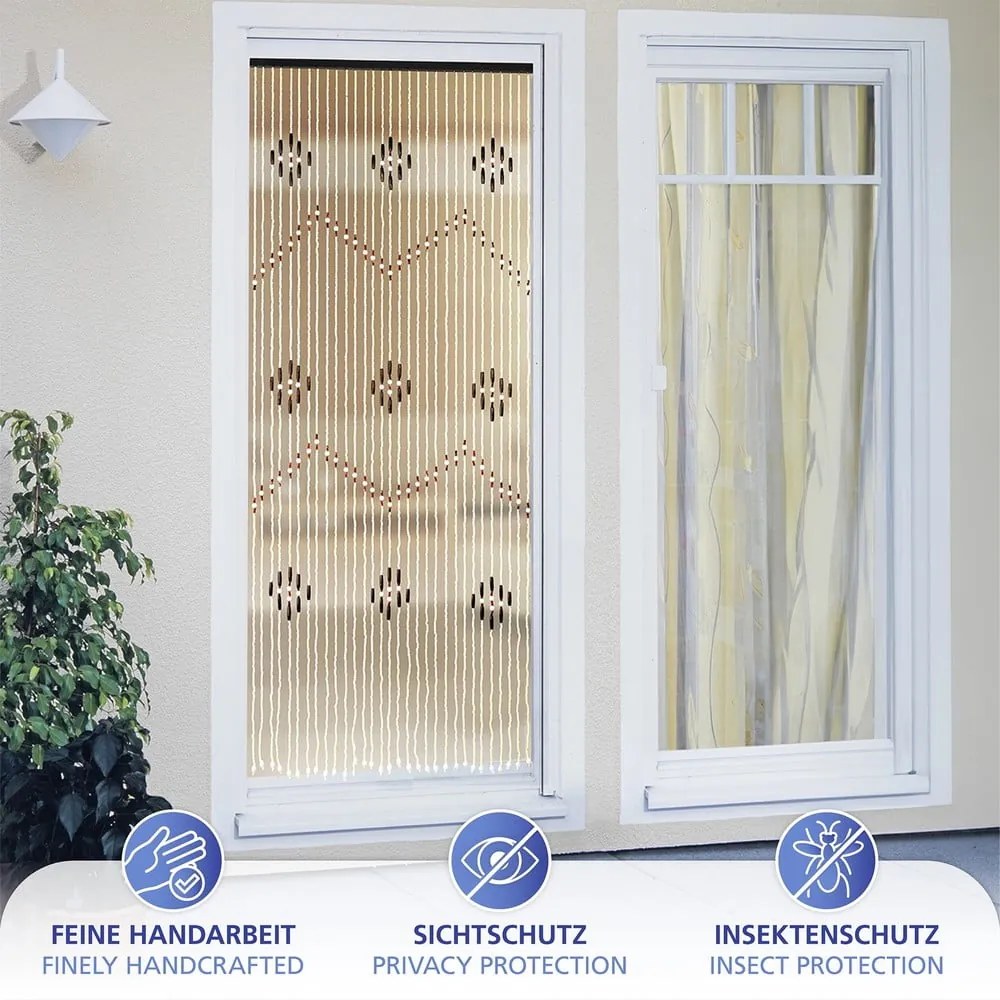 Bambusový záves do dverí v prírodnej farbe 90x200 cm – Maximex