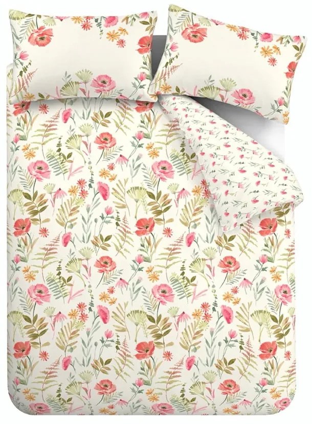 Krémové obliečky na dvojlôžko/predĺžené 230x220 cm Ella Poppy – Catherine Lansfield