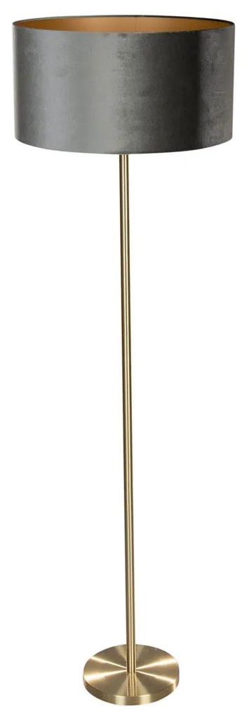 Stojacia lampa mosadz s velúrovým tienidlom zelená 50 cm - Simplo