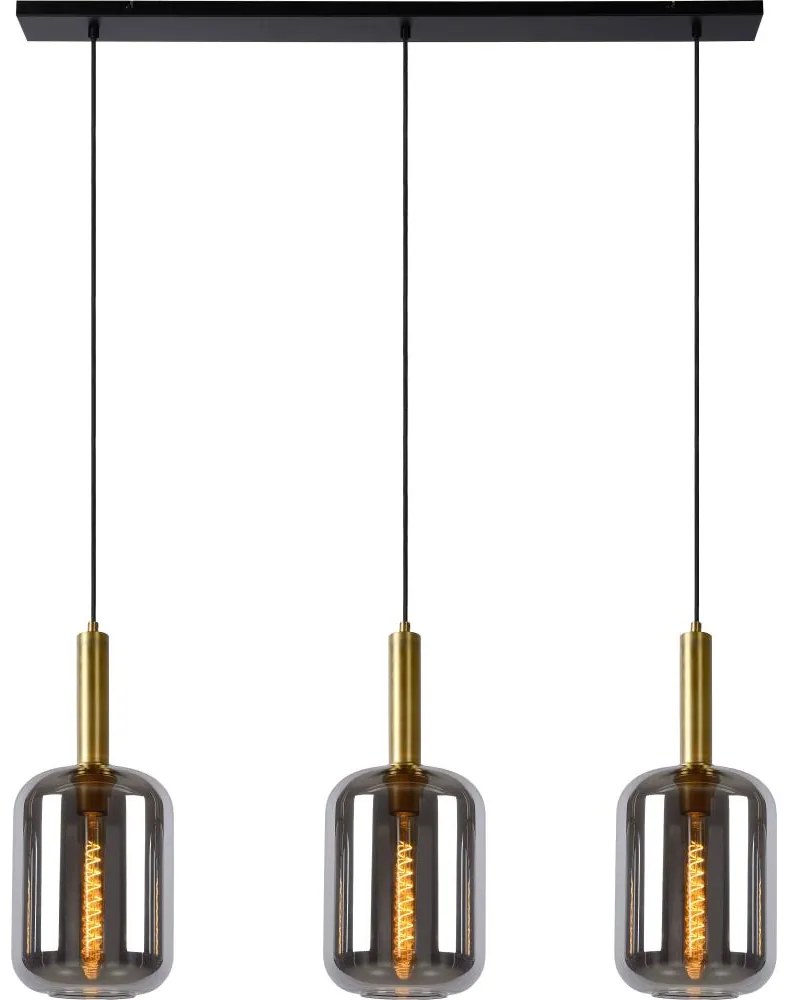Lucide 45494/03/65 - Luster na lanku JOANET 3xE27/40W/230V čierna