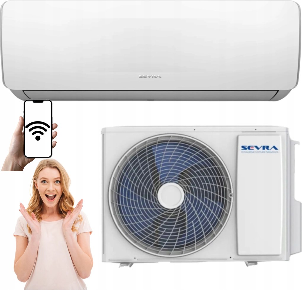 Domáci klimatizátor Sevra Freedom 3,5 kW 40 m2 WiFi Výkonný Nástenný Úsporný