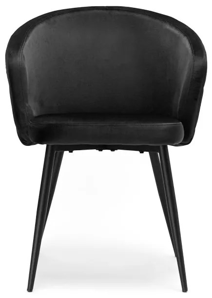 Jedálenská stolička HAMPTON zamatová, čierna
