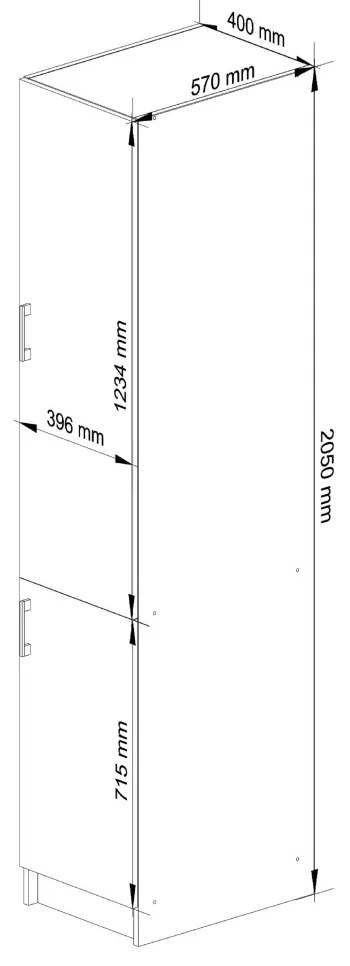 Kuchynská skrinka S 40cm Artus biela/sonoma