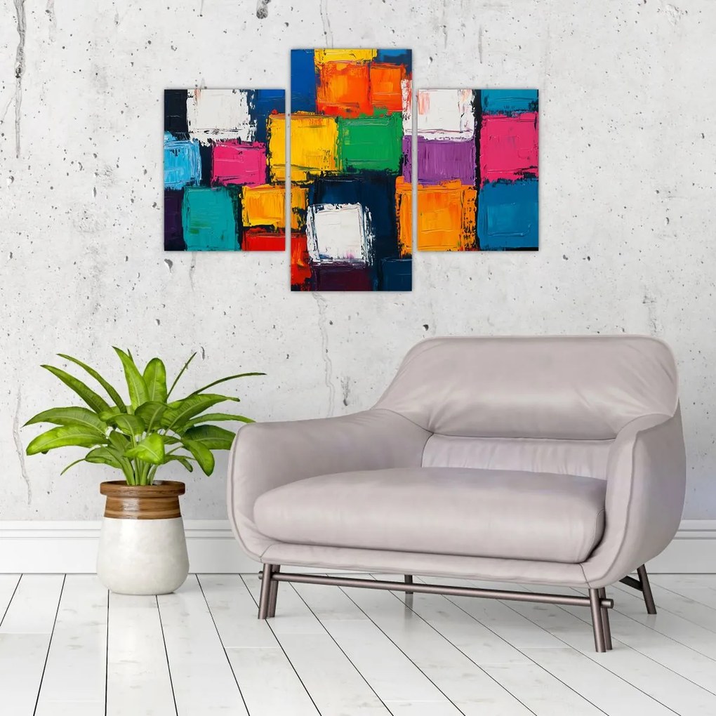 Obraz - Maľba farebných štvorcov (90x60 cm)